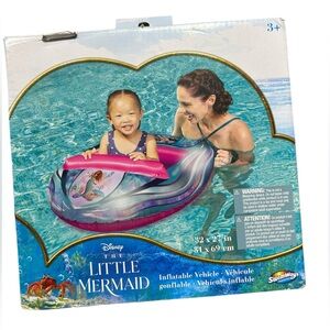 DISNEY THE LITTLE MERMAID child’s inflatable vehicle pool toy float NEW